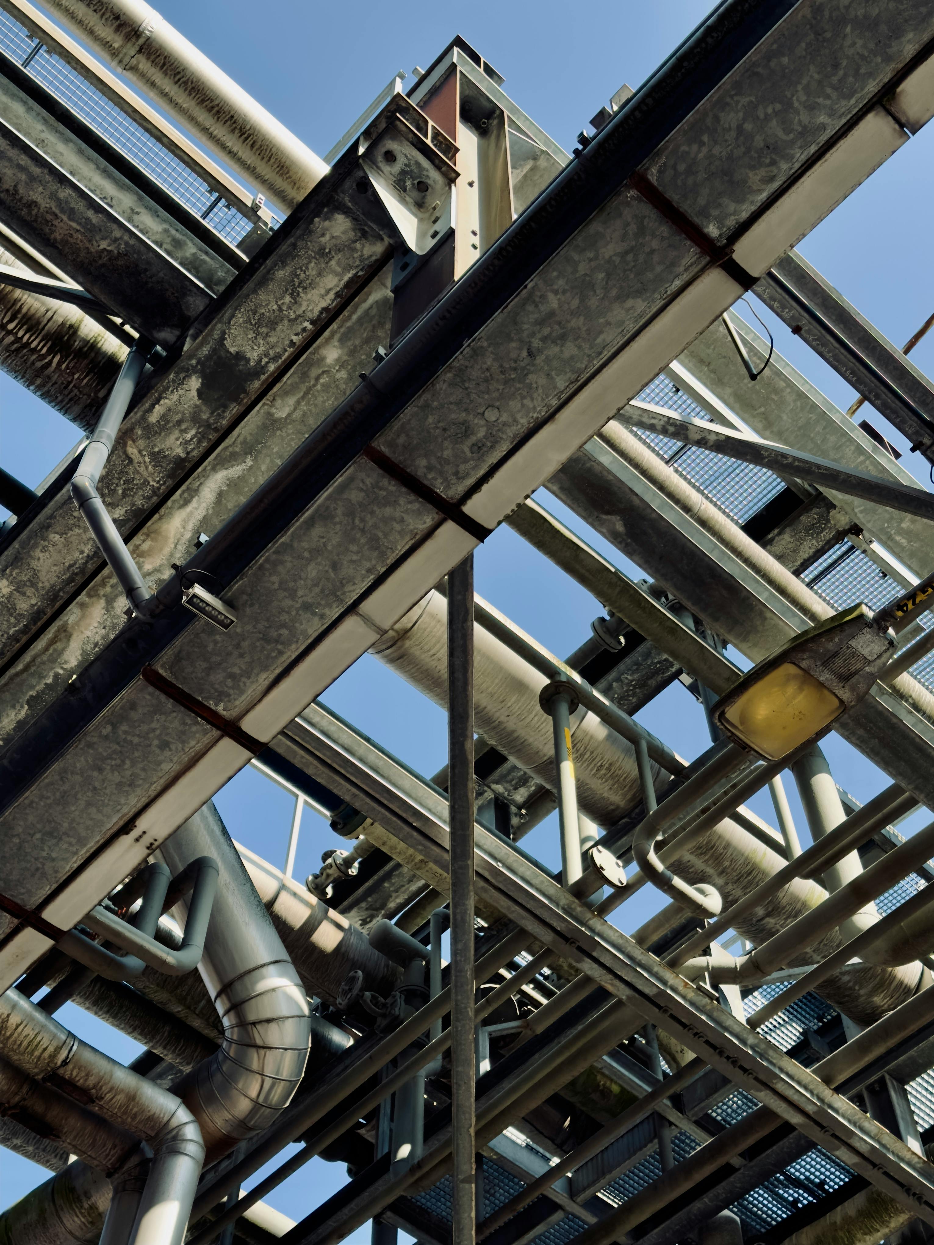 HVAC piping system in a commercial building